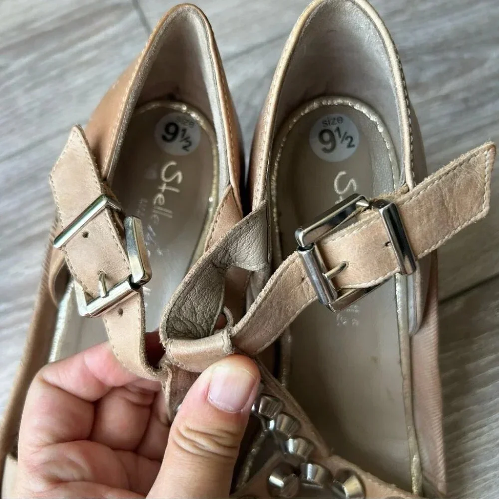 Stelle Monelle Studded T Strap Wedge Heel Sandal Made in Italy